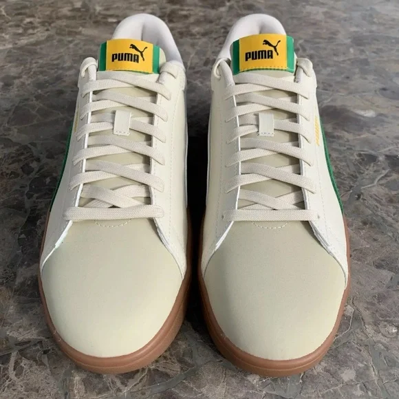 NWOB Puma Smash 3.0 Football24 Mens Trainers Alpine White Green Shoes 39614701 - Picture 3 of 12